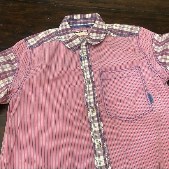 New! Free People We The Free Montauk Gingham Plaid Shirt pink purple 2435 - Picture 11 of 13